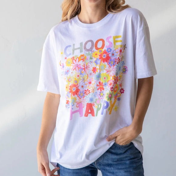 NATURAL LIFE Tops - NEW choose happy boho floral top T-shirt